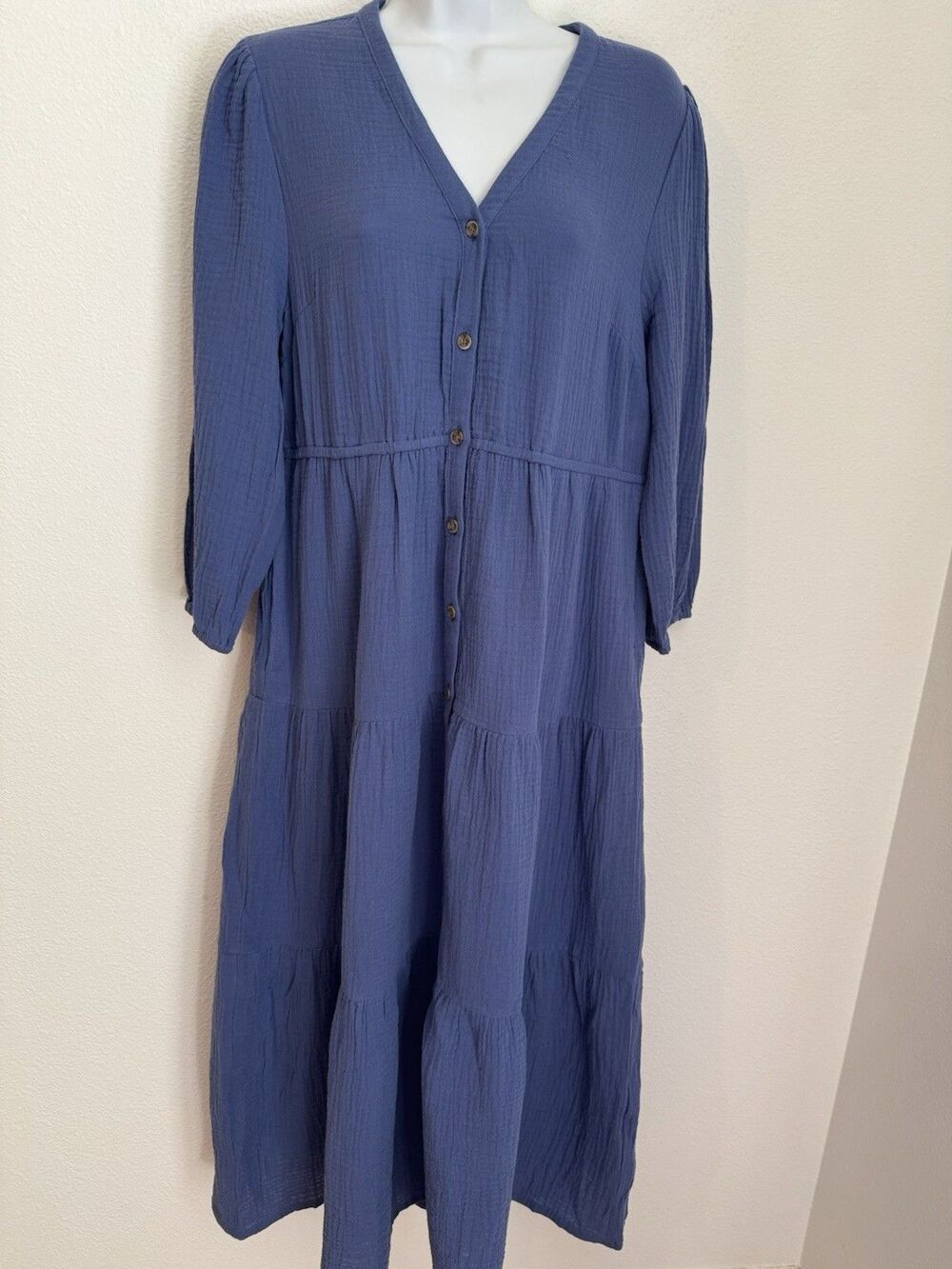 Marine Layer Dress Willow Double cloth Size M Gauzy Cotton Tiered Boho New